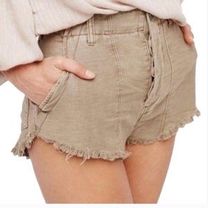 Free people standoff cutoff khaki shorts
